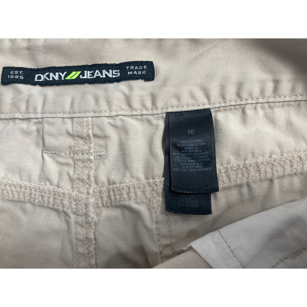 DKNY Jeans khaki brown camel tan zip and double button pencil skirt 4 pockets 16 - Picture 7 of 11
